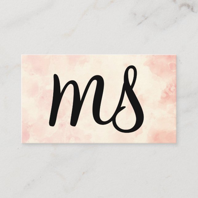 Carte De Visite Serif | Monogramme | Arrière - plan d'aquarelle ro (Devant)