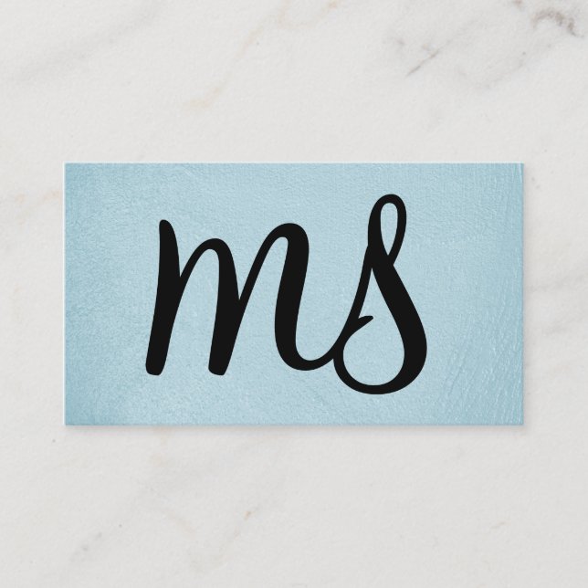 Carte De Visite Serif | Monogramme | Bleu clair (Devant)