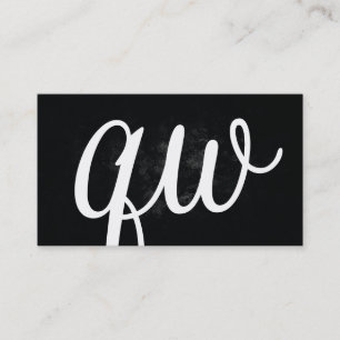 Carte De Visite Serif   Monogramme   Noir