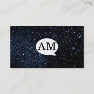 Carte De Visite Serif Type Monogram Talk Buble / Ciel nocturne