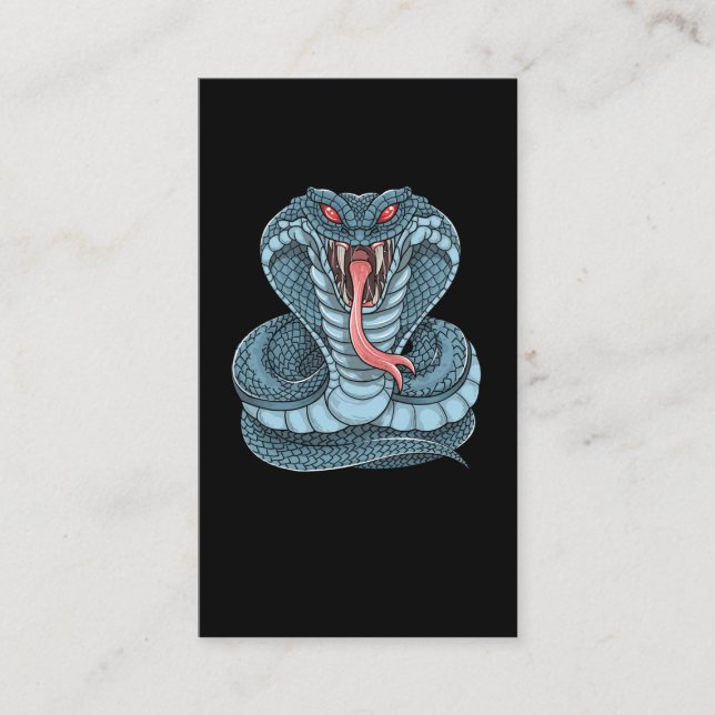 Carte De Visite Serpent Cobra Reptile dangereux (Devant)