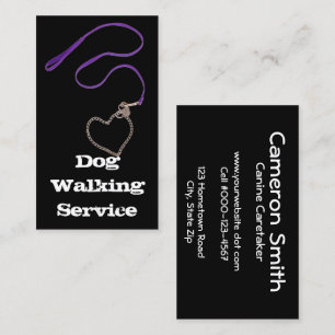 Carte De Visite Serpentine Purple Leash & Heart Chain