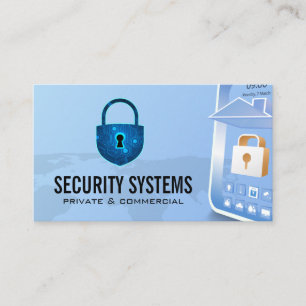 Carte De Visite Serrure Cyber Sécurité Technologie de Téléphone