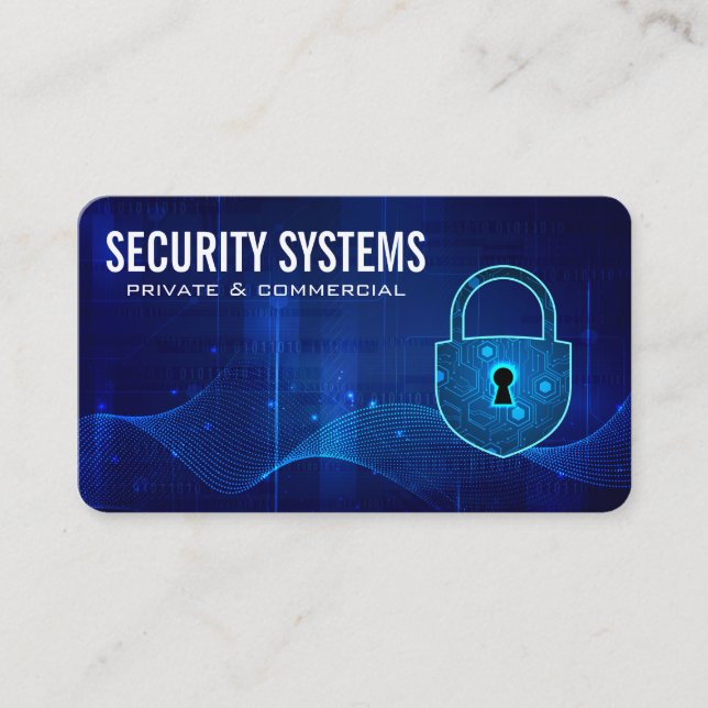 Carte De Visite Serrure Cyber Sécurité | Technologie Moderne (Devant)