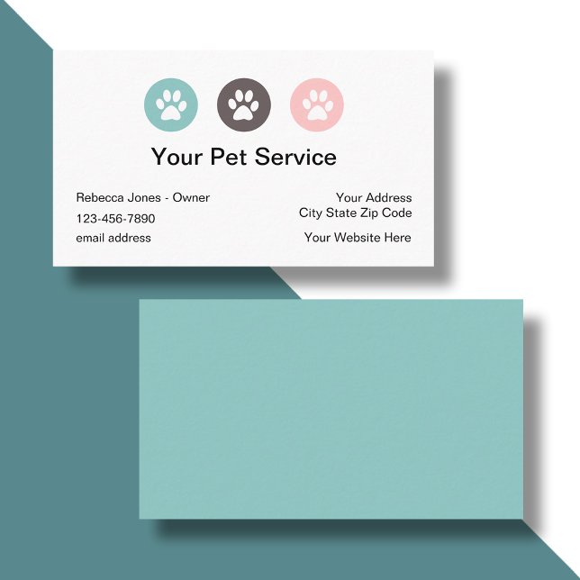 Carte De Visite Service Animalier Tendance (Créateur téléchargé)
