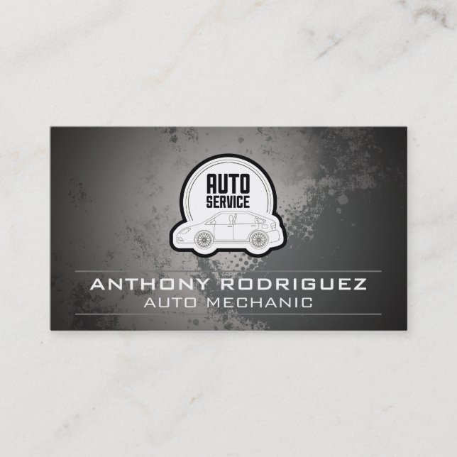 Carte De Visite Service Auto | Logo de réparation de mécanicien (Devant)