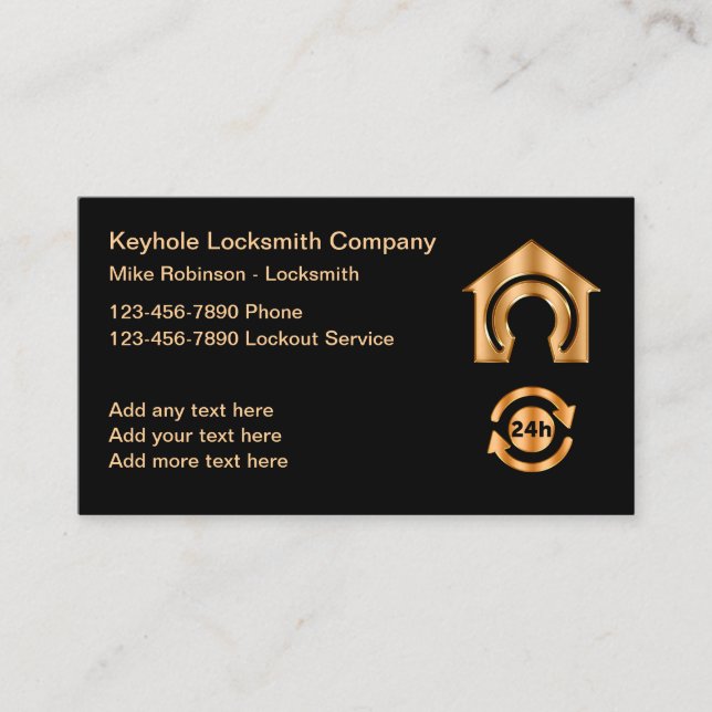 Carte De Visite Service Classy Locksmith 24 heures (Devant)