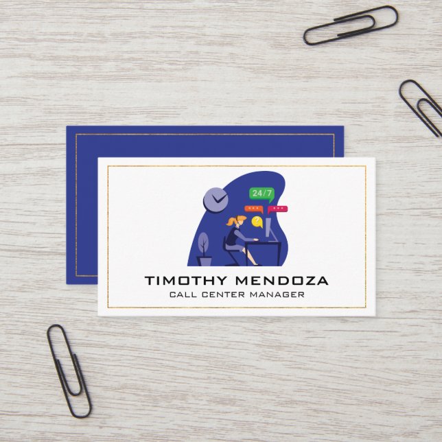 Carte De Visite Service client | Centre d'appel (Devant/Arrière en situation)