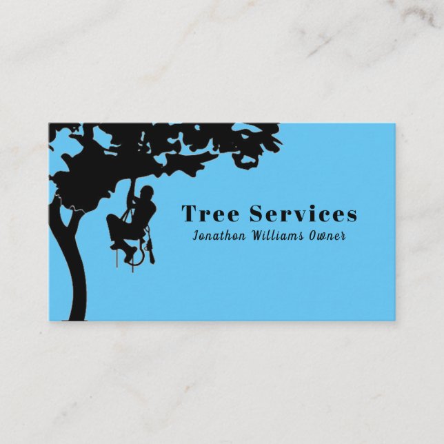 Carte De Visite Service d'ajustement de l'arbre professionnel bleu (Devant)
