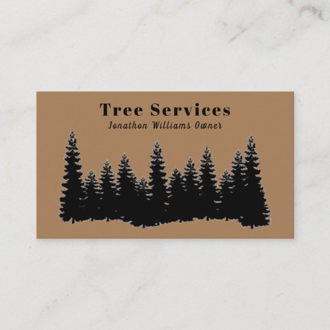 Carte De Visite Service d'ajustement de l'arbre professionnel Fore (Devant)