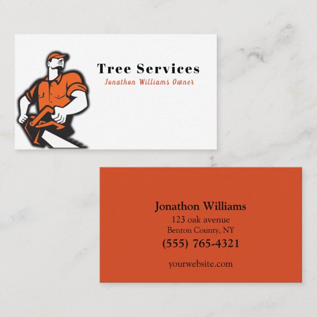 Carte De Visite Service d'ajustement de l'arbre professionnel Powe (Devant / Derrière)