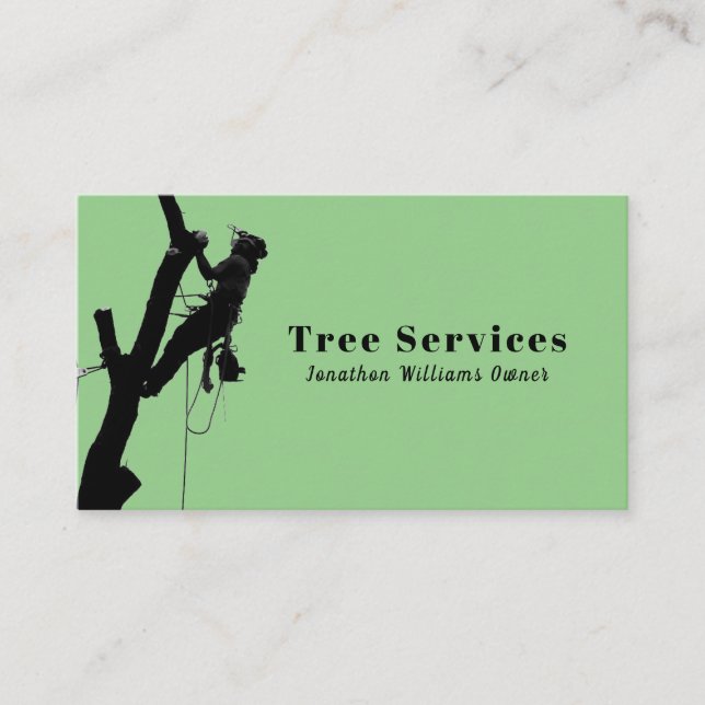 Carte De Visite Service d'ajustement de l'arbre professionnel vert (Devant)