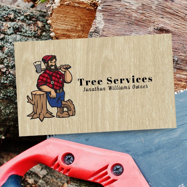Carte De Visite Service d'ajustement de l'arbre professionnel Wood (Créateur téléchargé)