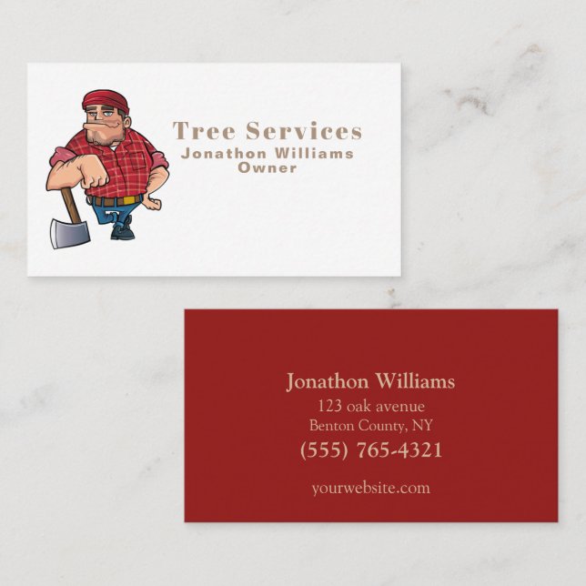 Carte De Visite Service d'ajustement professionnel de l'arbre Logg (Devant / Derrière)