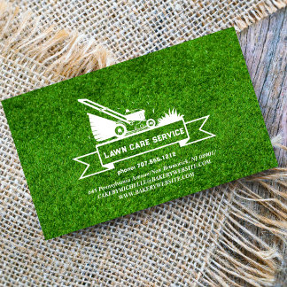 Carte De Visite Service d'aménagement paysager de la pelouse Vert