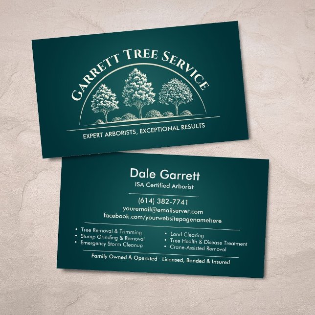 Carte De Visite Service d'arboriste professionnel  (Créateur téléchargé)