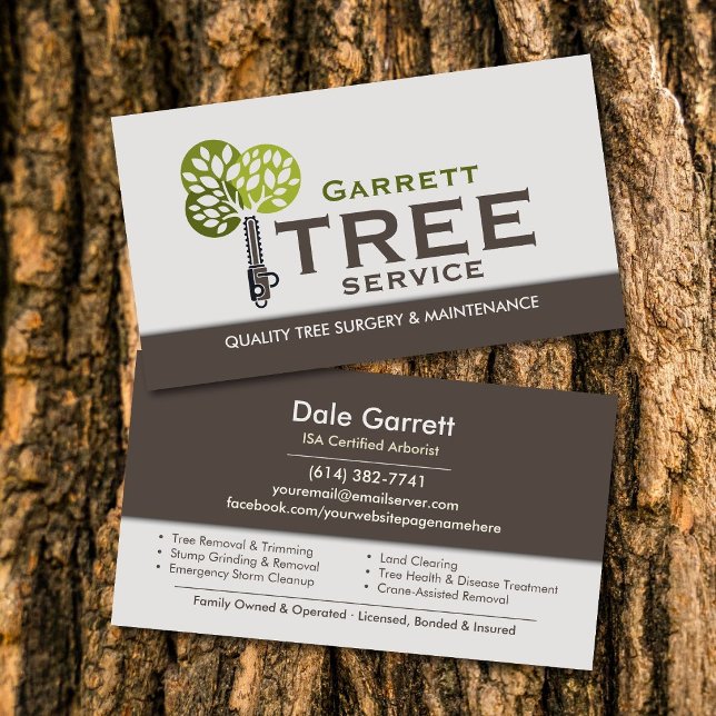 Carte De Visite Service d'arboriste professionnel  (Créateur téléchargé)
