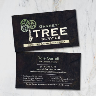 Carte De Visite Service d'arboriste professionnel