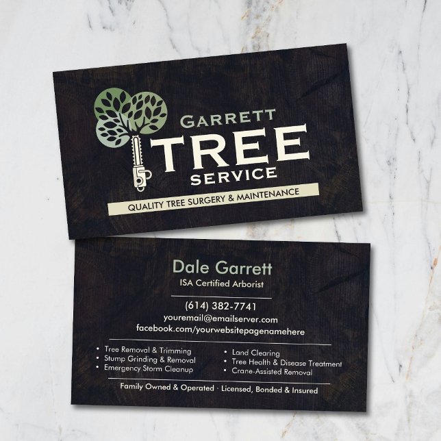 Carte De Visite Service d'arboriste professionnel  (Créateur téléchargé)