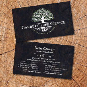 Carte De Visite Service d'arboriste professionnel 