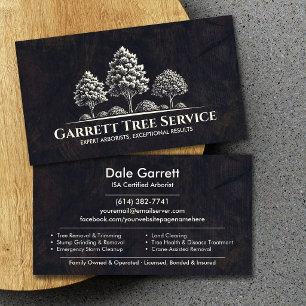 Carte De Visite Service d'arboriste professionnel 