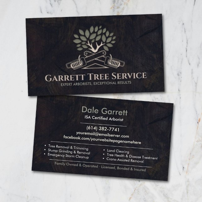 Carte De Visite Service d'arboriste professionnel  (Créateur téléchargé)
