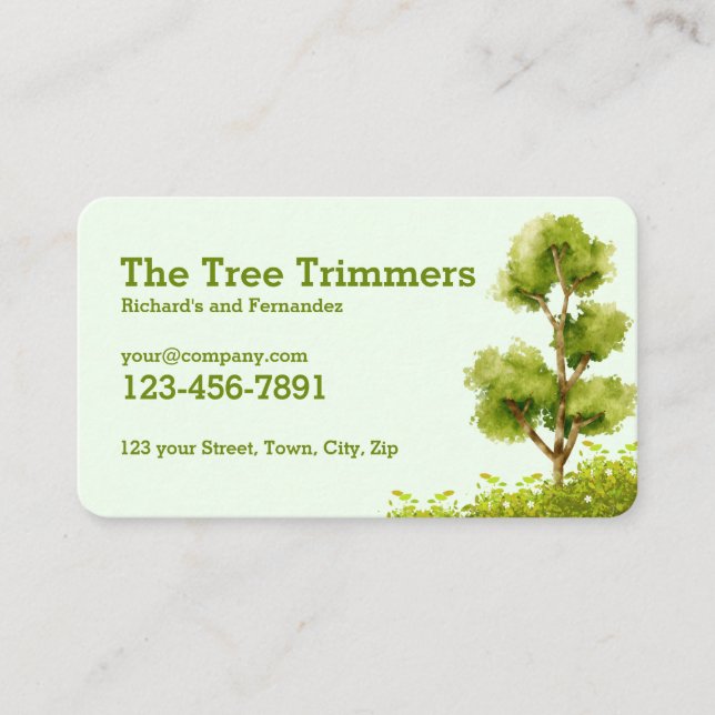 Carte De Visite Service d'arbre paysager professionnel (Devant)