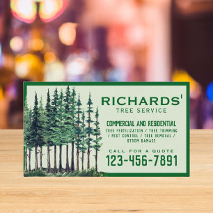 Carte De Visite Service d'arbre paysager professionnel