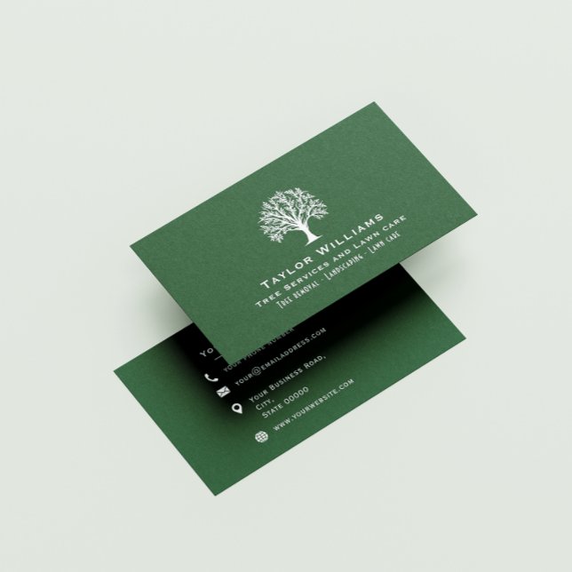 Carte De Visite Service D'Arbre Verte Et Blanc Aménagement De La P (Créateur téléchargé)