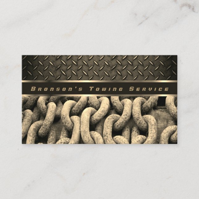 Carte De Visite Service d'auto-remorquage professionnel en chaîne  (Devant)