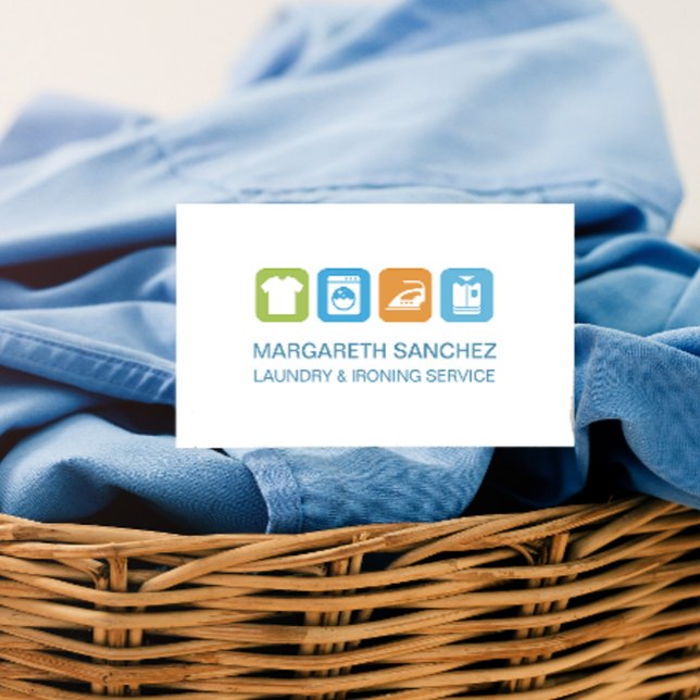 Carte De Visite Service de blanchisserie professionnelle simple et (Créateur téléchargé)