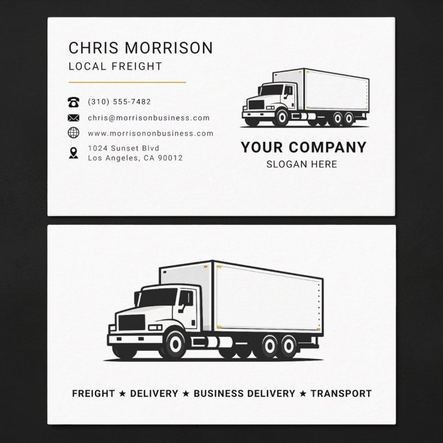 Carte De Visite Service de camion de fret local (Créateur téléchargé)