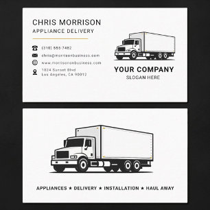 Carte De Visite Service de camion de livraison d'appareils