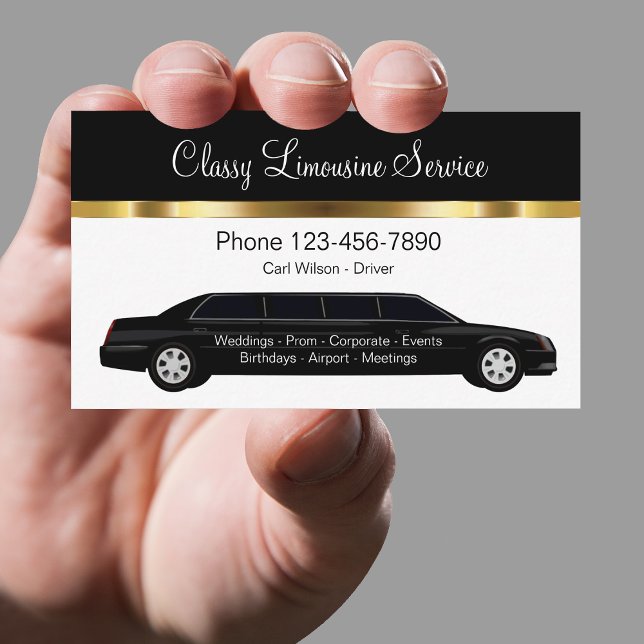 Carte De Visite Service de Chauffeur de Limousine Classe (Créateur téléchargé)