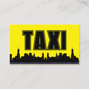 Carte De Visite Service de chauffeur de taxi de nuit TAXI jaune