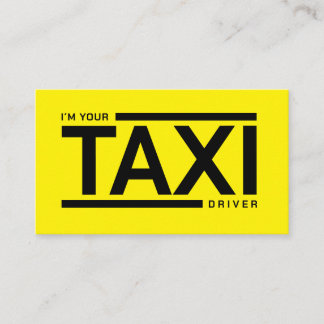 Carte De Visite Service de chauffeur de taxi de nuit TAXI jaune