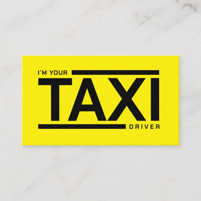 Carte De Visite Service de chauffeur de taxi de nuit TAXI jaune (Devant)