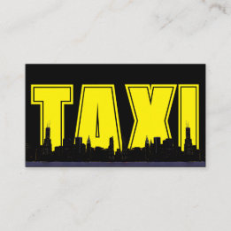 Carte De Visite Service de chauffeur de taxi de nuit TAXI jaune