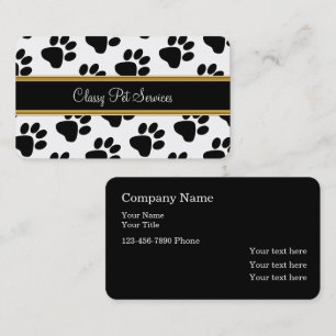 Carte De Visite Service de Compagnon Élégant Empreinte de Patte