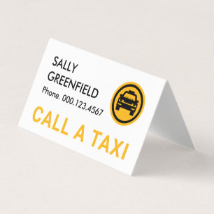 Carte De Visite Service de Conduite de Taxi Jaune