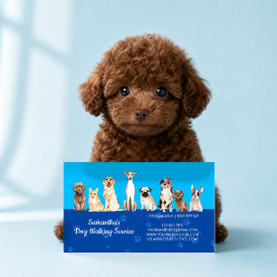 Carte De Visite Service de coupe des ongles pour chiens bleus