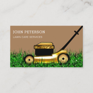 Carte De Visite Service de coupe d'herbes de jardin Brown
