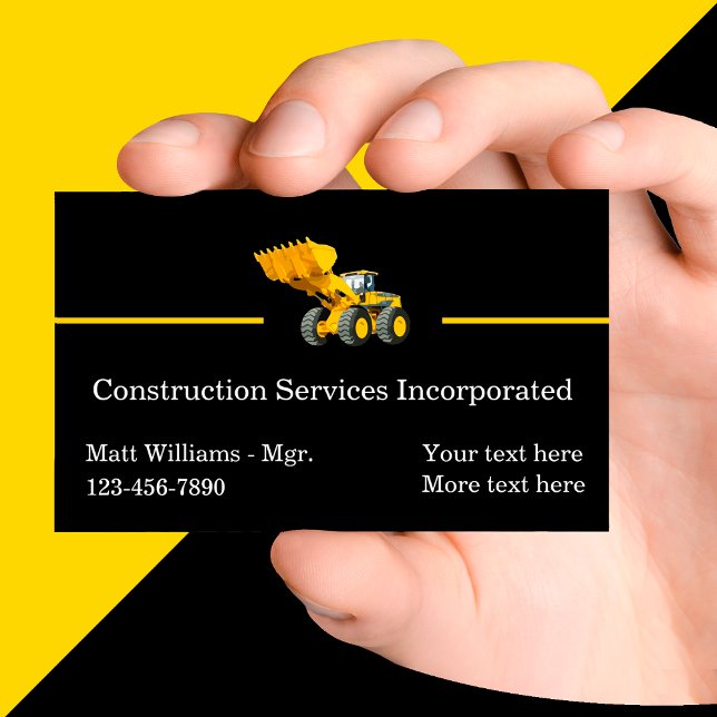 Carte De Visite Service de creusement de construction moderne (Créateur téléchargé)