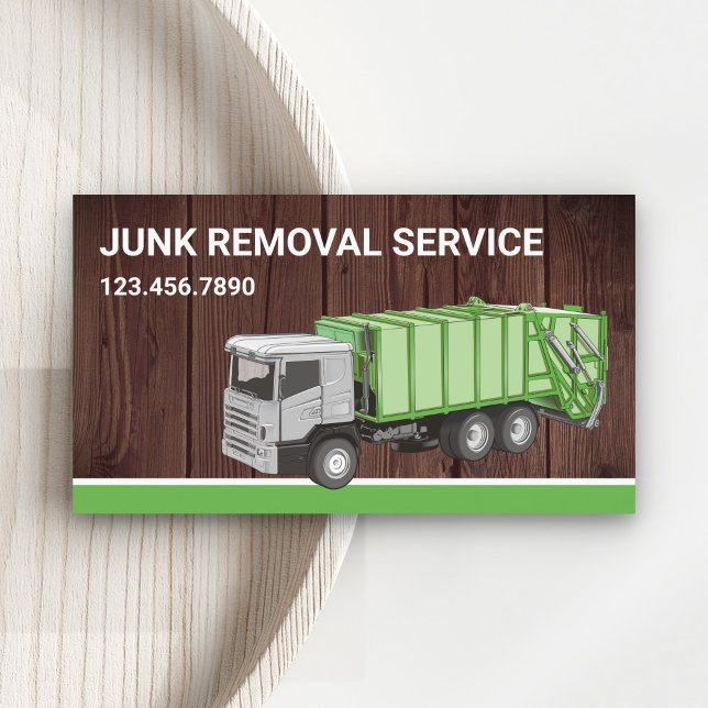 Carte De Visite Service de déblaiement de bois rustique Camion à o (Créateur téléchargé)