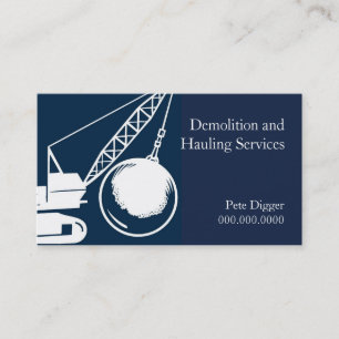 Carte De Visite Service de démolition et de déblaiement de constru
