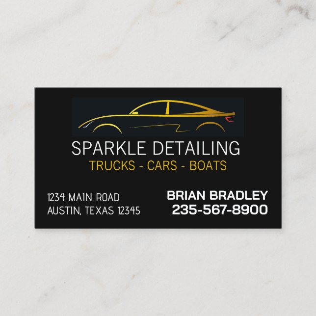 Carte De Visite Service de detailing automobile professionnel (Devant)