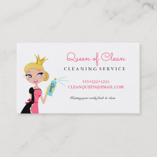 Carte De Visite Service de femme de ménage blonde couronne de pers