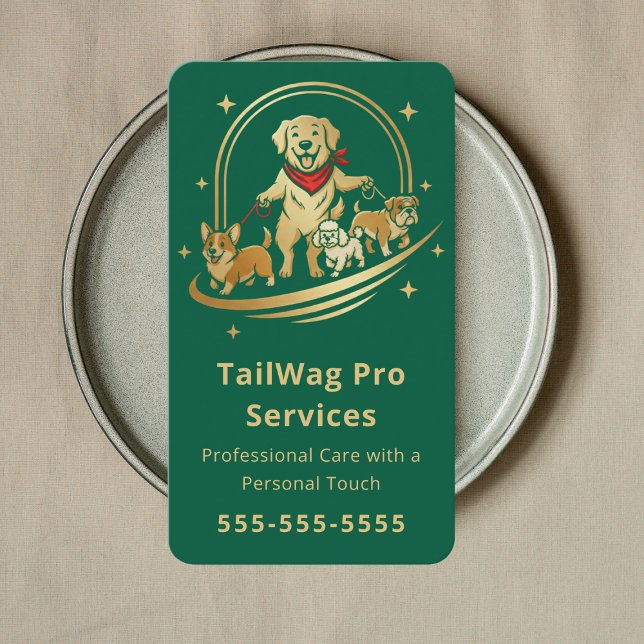 Carte De Visite Service de garde d'animaux moderne Promeneur de ch (Créateur téléchargé)