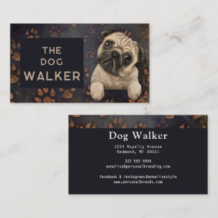 Carte De Visite Service de garde d'animaux promenade de chien empr
