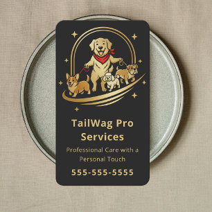 Carte De Visite Service de garde de chien de luxe, promeneur, éduc